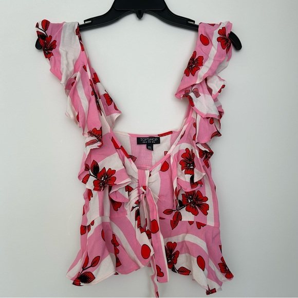 Top shop Cropped Flutter Top - Picture 1 of 14